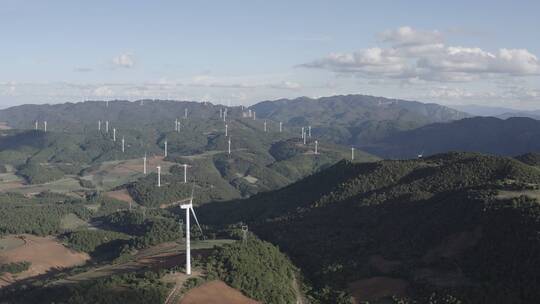 航拍风车发电-风力发电-新能源