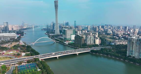 广州大桥城市交通航拍2022年最新