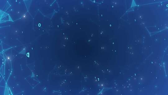 唯美粒子星空背景穿梭素材01科技数字雨蓝色