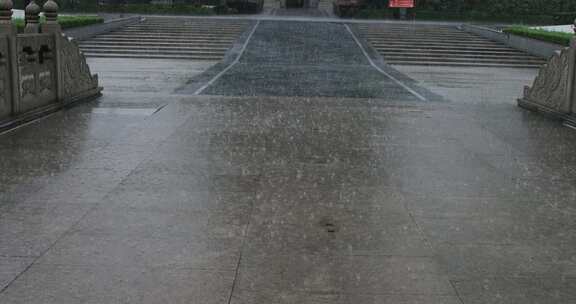 苏州重元寺雨天建筑风光