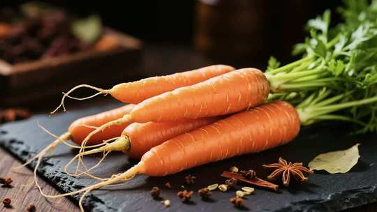 新鲜胡萝卜静物特写