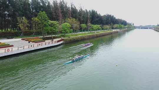 深圳大沙河赛艇比赛航拍