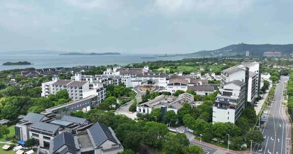 苏州太湖国家旅游度假区香山国际大酒店航拍