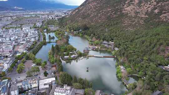 丽江黑龙潭景区航拍