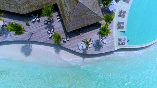 航拍马尔代夫度假村视频素材模板下载