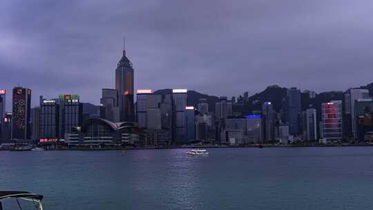 香港中环维多利亚港日转夜延时宣传片