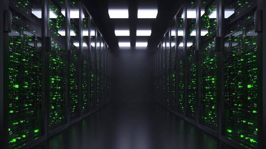 大数据计算机云服务器机房三维动画