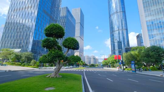 绿城南宁城市高楼写字楼商业中心街景街道