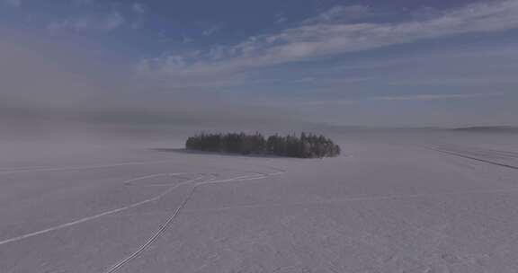 航拍瑞典森林雪景