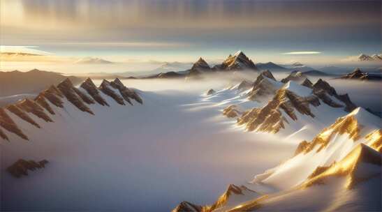 AIGC素材 雪山山峰之巅山脉风景