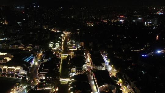 航拍南京秦淮河夫子庙5A景区夜景