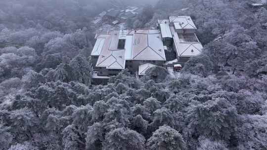 安徽黄山雪景视频素材模板下载