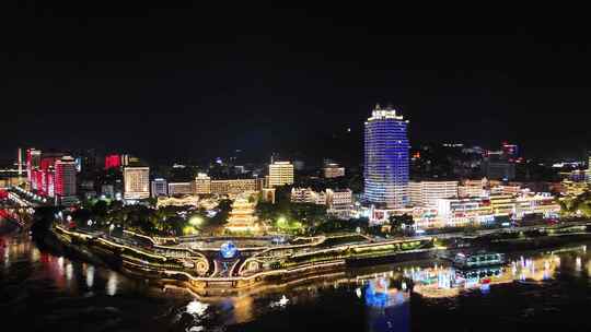 四川宜宾合江门广场夜景