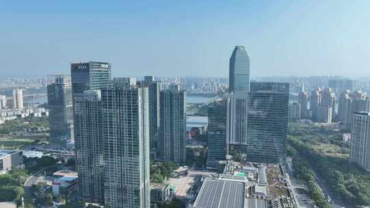 惠州市江北金融经济中心航拍华贸大厦写字楼视频素材模板下载