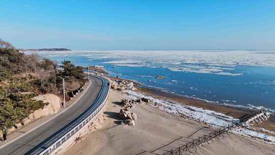 秦皇岛冬季海边冻海