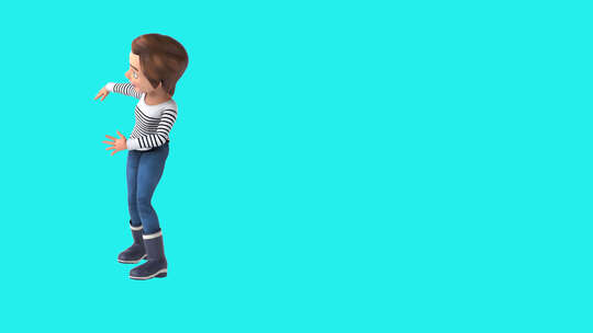 有趣的3D卡通女孩跳桑巴（包括alpha视频素材模板下载