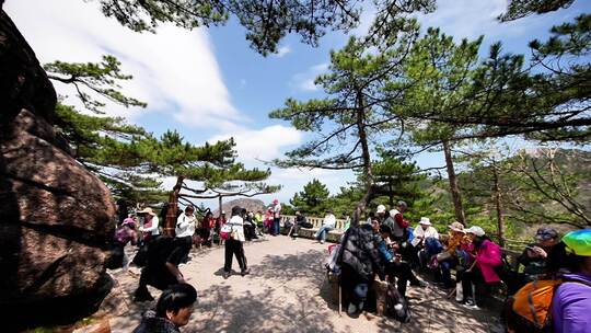 黄山旅游景区人群人流