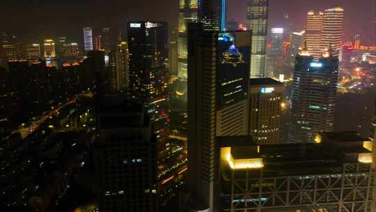 上海市浦东新区世纪大道陆家嘴高楼大厦夜晚