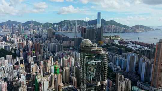 香港旺角航拍大景视频素材模板下载