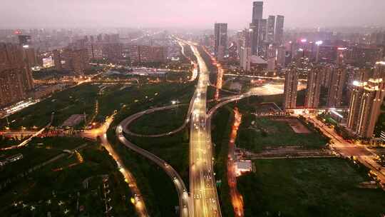 西安高新区锦业路夜景