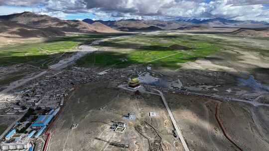 西藏日喀则岗嘎镇喜马拉雅山脉高空航拍