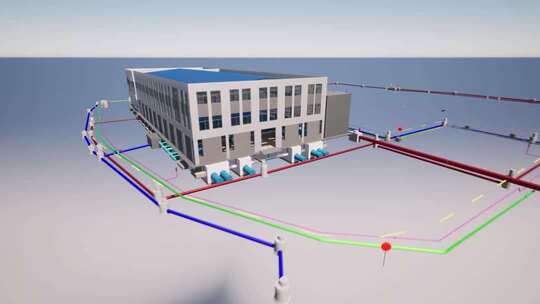 换热站BIM视频三维漫游三维3d动画