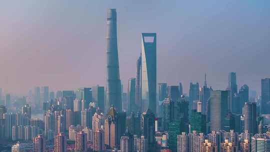 上海浦东新区陆家嘴航拍高楼大厦摩天大楼