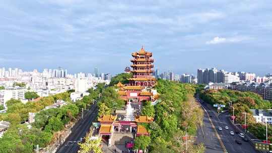 武汉黄鹤楼城市全景俯瞰