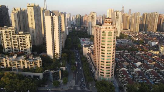 上海黄浦区淮海中路全景4K航拍