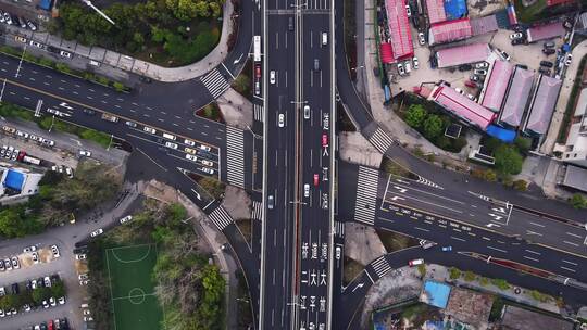 武汉交通地面交通高架桥繁忙的城市交通视频素材模板下载