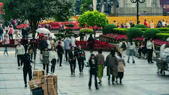 城市人文商业街人流延时合集