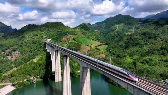 高铁 动车 和谐号 复兴号 航拍4K