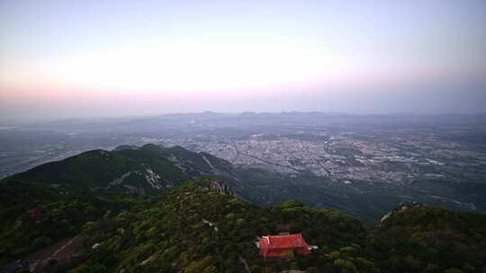 河南郑州嵩山登封市峻极峰线航拍