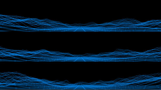 4K循环蓝色网格波浪山丘山地背景高清在线视频素材下载