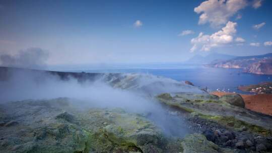 海岸火山：海边的大自然之怒视频素材模板下载