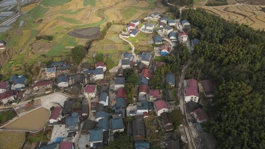 航拍 乡村 田园 农村 自建房