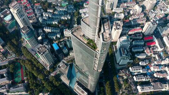 江苏省南京市紫峰大厦航拍城市风光