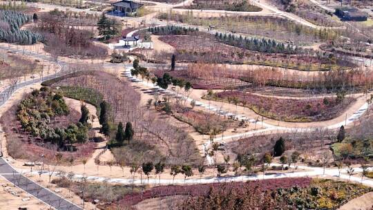 航拍安徽淮北烈山 花山公园