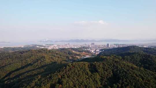 中国宁波宁海西店沿海小镇建筑风景航拍