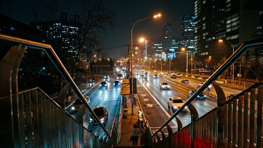 城市夜景车流