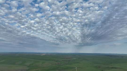 航拍内蒙古草原丘陵天空云彩视频素材视频素材模板下载