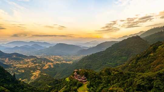 4K延时航拍河南登封市嵩山风光