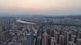 航拍广西百色日落晚霞夕阳高清在线视频素材下载