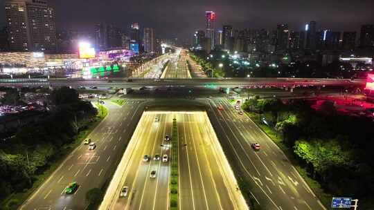 珠海大道夜景珠海城市道路