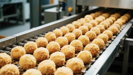 食品工厂流水线生产油炸球