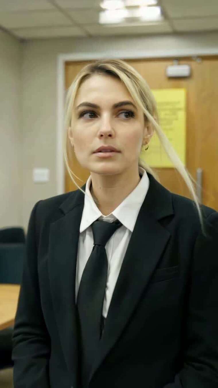 金发女商人室内正装形象