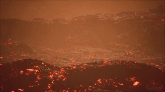 活火山的熔岩场和山丘