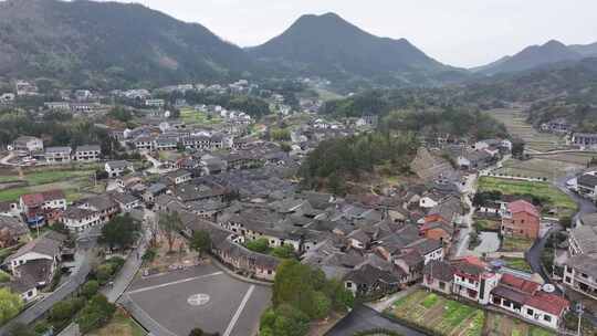 湖南岳阳市张谷英村航拍古建筑风光