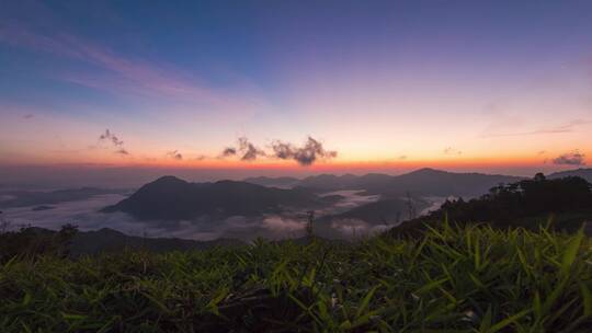 原创罗定风车山高山日出云海延时视频素材模板下载