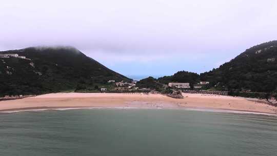 航拍海岛沙滩 碧绿海水 鸟瞰俯视